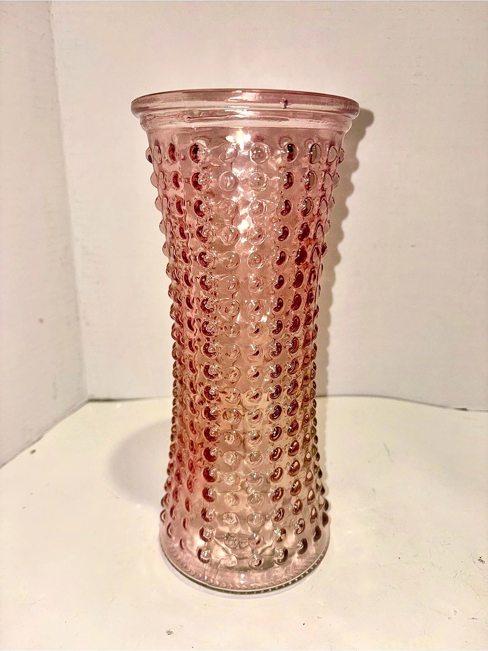 Hobnail Vase Pink Glass Vase
